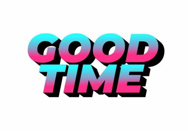 İyi eğlenceler. 3B görünüm efektli modern renklerde metin efekti tasarımı