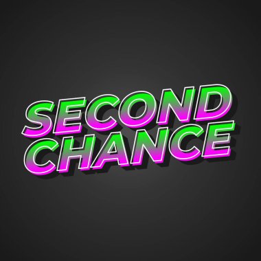 Second chance text effect design for social media ads in square size clipart