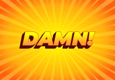 Lanet olsun! Metin efekti modern renk ve 3B görünüm ile tasarlandı