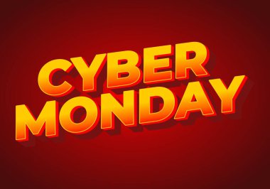 Siber pazartesi. 3 boyutlu metin efekti tasarımı sosyal medya reklamları için iyidir