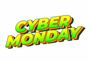 Siber pazartesi. 3 boyutlu metin efekti tasarımı sosyal medya reklamları için iyidir