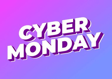 Siber pazartesi. 3 boyutlu metin efekti tasarımı sosyal medya reklamları için iyidir