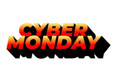 Siber pazartesi. 3 boyutlu metin efekti tasarımı sosyal medya reklamları için iyidir