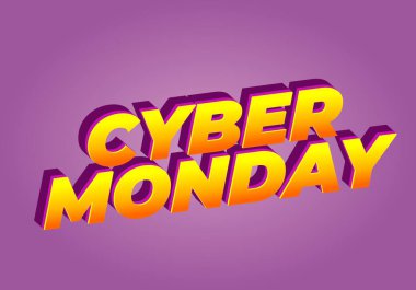 Siber pazartesi. 3 boyutlu metin efekti tasarımı sosyal medya reklamları için iyidir