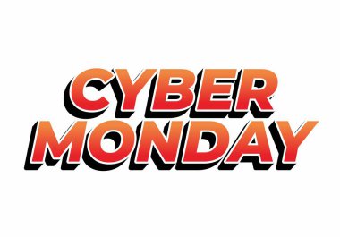 Siber pazartesi. 3 boyutlu metin efekti tasarımı sosyal medya reklamları için iyidir