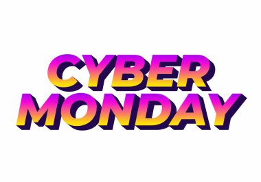 Siber pazartesi. 3 boyutlu metin efekti tasarımı sosyal medya reklamları için iyidir