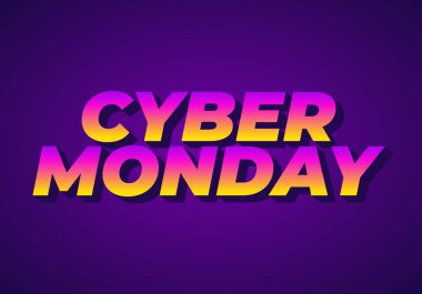 Siber pazartesi. 3 boyutlu metin efekti tasarımı sosyal medya reklamları için iyidir