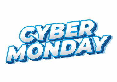 Siber pazartesi. 3 boyutlu metin efekti tasarımı sosyal medya reklamları için iyidir