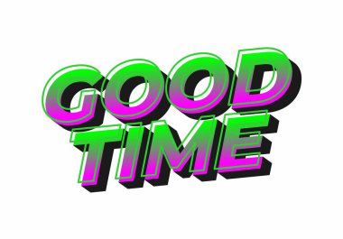 İyi eğlenceler. 3B görünüm efektli modern renklerde metin efekti tasarımı