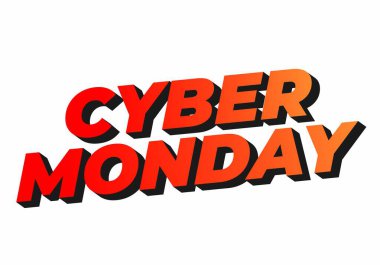 Siber pazartesi. 3 boyutlu metin efekti tasarımı sosyal medya reklamları için iyidir