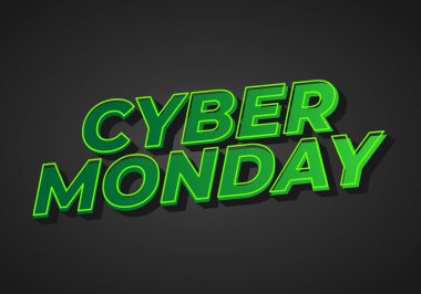 Siber pazartesi. 3 boyutlu metin efekti tasarımı sosyal medya reklamları için iyidir