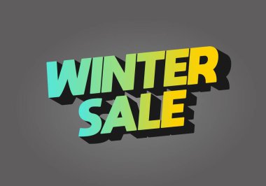 Kış indirimi. metin efekti tasarımı modern kalın yazı tipi ile