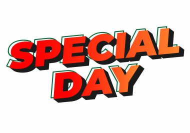 Özel bir gün. Festivalsel amaçlar için güçlü tipografi efektiyle göz alıcı tasarım