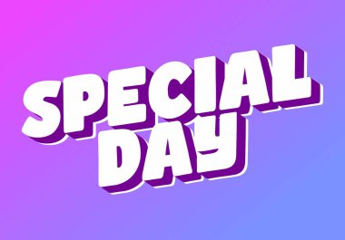 Özel bir gün. Festivalsel amaçlar için güçlü tipografi efektiyle göz alıcı tasarım