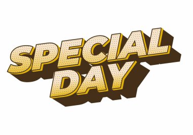 Özel bir gün. Festivalsel amaçlar için güçlü tipografi efektiyle göz alıcı tasarım