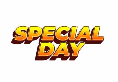 Özel bir gün. Festivalsel amaçlar için güçlü tipografi efektiyle göz alıcı tasarım