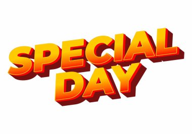 Özel bir gün. Festivalsel amaçlar için güçlü tipografi efektiyle göz alıcı tasarım