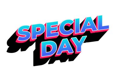 Özel bir gün. Festivalsel amaçlar için güçlü tipografi efektiyle göz alıcı tasarım