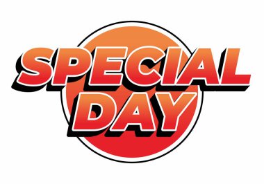 Özel bir gün. Festivalsel amaçlar için güçlü tipografi efektiyle göz alıcı tasarım