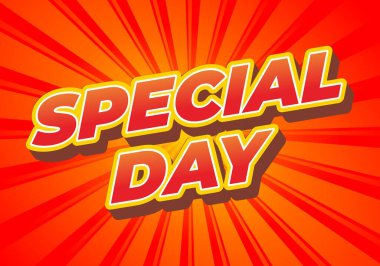 Özel bir gün. Festivalsel amaçlar için güçlü tipografi efektiyle göz alıcı tasarım