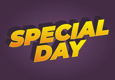 Özel bir gün. Festivalsel amaçlar için güçlü tipografi efektiyle göz alıcı tasarım
