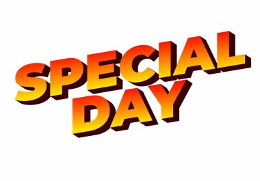 Özel bir gün. Festivalsel amaçlar için güçlü tipografi efektiyle göz alıcı tasarım