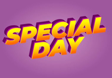 Özel bir gün. Festivalsel amaçlar için güçlü tipografi efektiyle göz alıcı tasarım