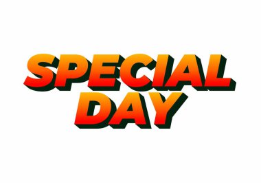 Özel bir gün. Festivalsel amaçlar için güçlü tipografi efektiyle göz alıcı tasarım