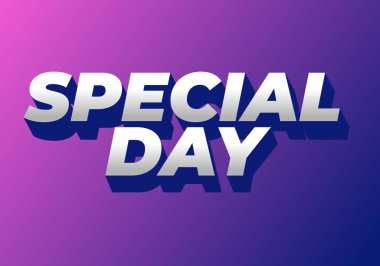 Özel bir gün. Festivalsel amaçlar için güçlü tipografi efektiyle göz alıcı tasarım