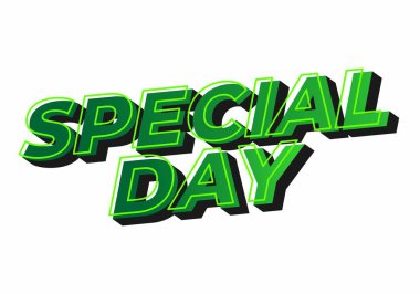Özel bir gün. Festivalsel amaçlar için güçlü tipografi efektiyle göz alıcı tasarım