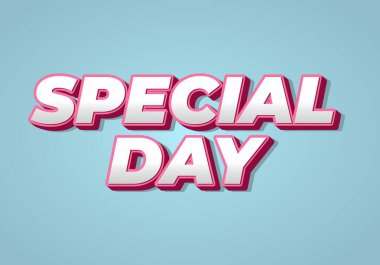 Özel bir gün. Festivalsel amaçlar için güçlü tipografi efektiyle göz alıcı tasarım