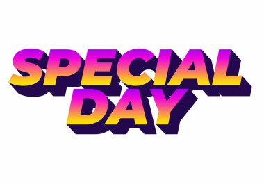 Özel bir gün. Festivalsel amaçlar için güçlü tipografi efektiyle göz alıcı tasarım