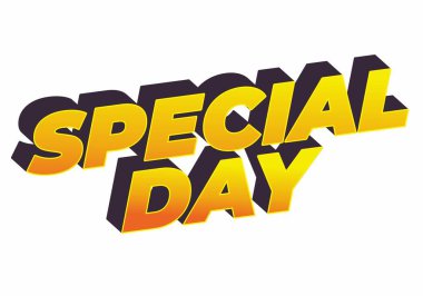 Özel bir gün. Festivalsel amaçlar için güçlü tipografi efektiyle göz alıcı tasarım