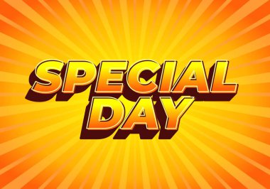 Özel bir gün. Festivalsel amaçlar için güçlü tipografi efektiyle göz alıcı tasarım