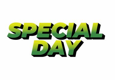 Özel bir gün. Festivalsel amaçlar için güçlü tipografi efektiyle göz alıcı tasarım