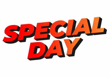 Özel bir gün. Festivalsel amaçlar için güçlü tipografi efektiyle göz alıcı tasarım