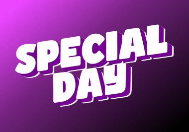 Özel bir gün. Festivalsel amaçlar için güçlü tipografi efektiyle göz alıcı tasarım