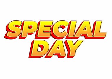 Özel bir gün. Festivalsel amaçlar için güçlü tipografi efektiyle göz alıcı tasarım