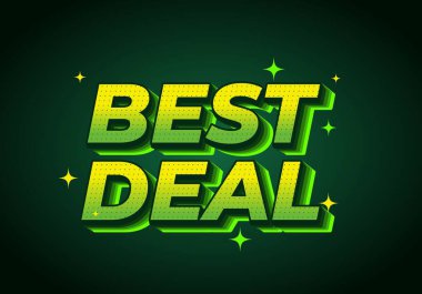 Best deal. Vibrant green promotional text with layered bold style