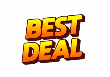 Promosyon materyalleri için uygun, canlı turuncu ve sarı gradyan ile En İyi Anlaşma kelimelerini içeren cesur metin grafiği