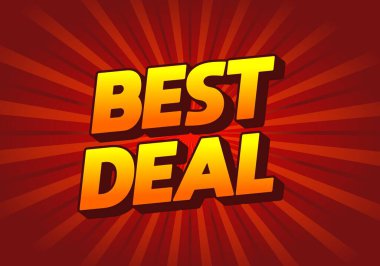 Metni en iyi üç boyutlu kalın harflerle gösteren canlı bir grafik arka planda kırmızı ve turuncu tonlarda radyal patlama deseni var, göz alıcı bir promosyon tasarımı yaratıyor.