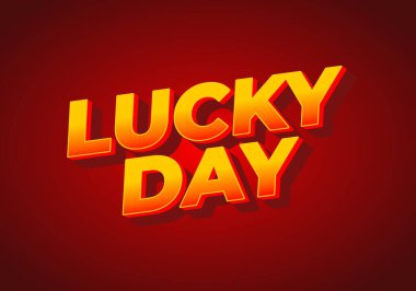 Koyu ve canlı metin tasarımı. Kırmızı arkaplanlı, 3 boyutlu bir gün..