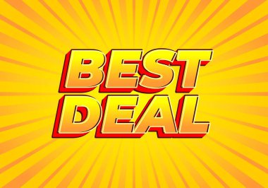 Parlak sarı arkaplan, heyecan ve aciliyet içeren, parlak sarı arkaplanlı, en iyi üç boyutlu metni içeren canlı bir grafik.