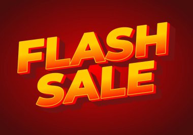 FLASH satışı kelimelerini içeren koyu ve canlı metin tasarımı kırmızı arkaplan ile 3B biçiminde