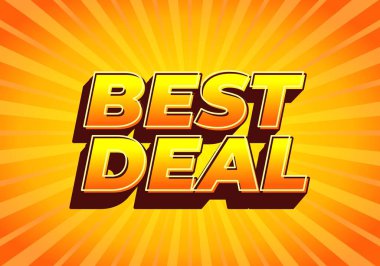 Parlak turuncu güneş patlaması arkaplanına karşı en iyi anlaşmanın kalın ve üç boyutlu olduğu canlı bir grafik.