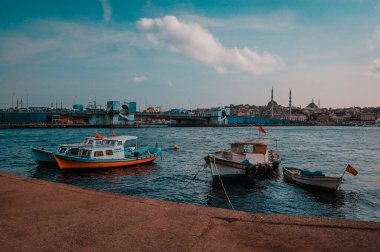 İstanbul, Türkiye - Eylül 20, 20 0 1 9: İstanbul 'da tekneler, hindi