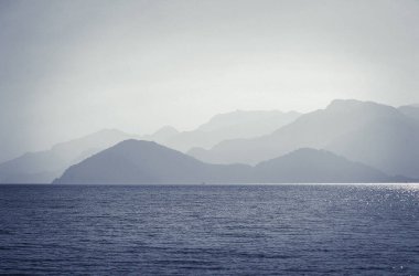Yunanca korfu adasının deniz manzarası