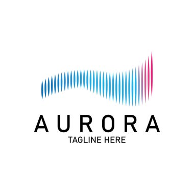 Aurora logosu gökyüzü astronomi vektör tasarımı