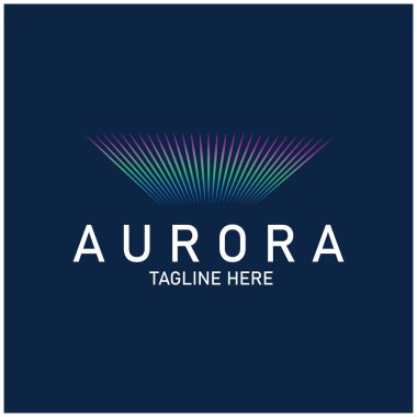 Aurora logosu gökyüzü astronomi vektör tasarımı