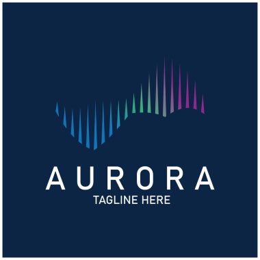 Aurora logosu gökyüzü astronomi vektör tasarımı